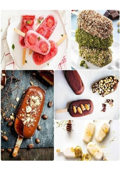 2 Adet Magnum Dondurma Kalıbı 4'lü Pratik Büyük Boy Silikon Dondurma Kalıbı