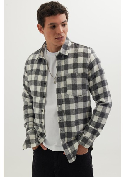 Erkek Slim Fit Dar Kesim Uzun Kollu Cepli Kareli Dama Desenli Kışlık Oduncu Gömlek indirimleri