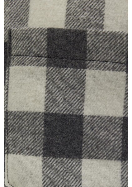 Erkek Slim Fit Dar Kesim Uzun Kollu Cepli Kareli Dama Desenli Kışlık Oduncu Gömlek