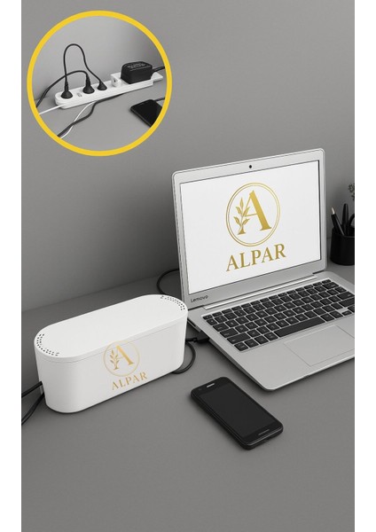 2 Adet Beyaz Kablo Düzenleyici Organizer Kablo Saklama Kutusu Kablo Gizleyici