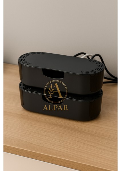 2 Adet Antrasit Kablo Düzenleyici Organizer Kablo Kutusu