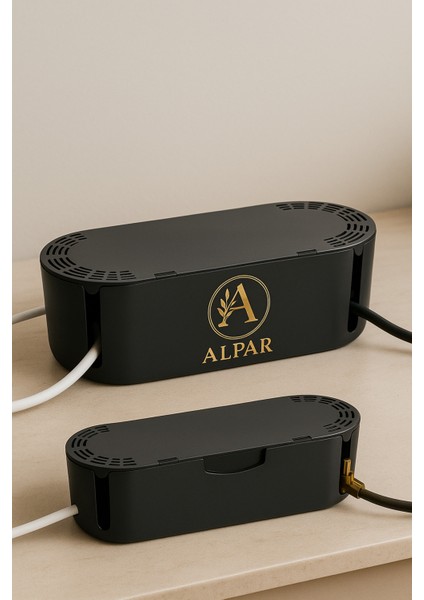 2 Adet Antrasit Kablo Düzenleyici Organizer Kablo Kutusu