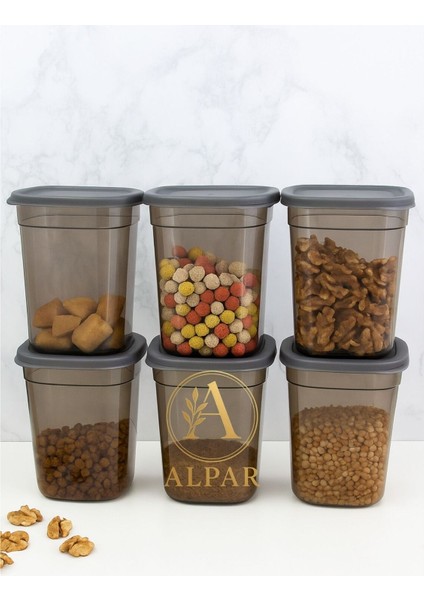 6'lı 1100 ml Saklama Kabı Tahıl Bakliyat Saklama Kabı Kuruyemiş Atıştırmalık Saklama Kabı fırsatları