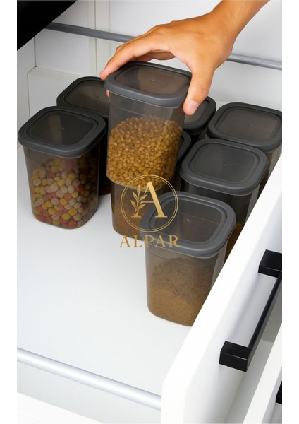 6'lı 1100 ml Saklama Kabı Tahıl Bakliyat Saklama Kabı Kuruyemiş Atıştırmalık Saklama Kabı