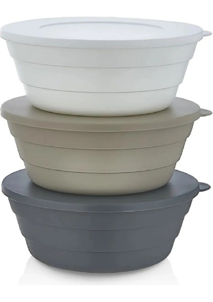 3'lü Kahvaltılık Saklama Kabı Çerez Kabı Yemek Kabı Erzak Kabı Sofra Düzeni Mutfak Ekipmanı 350 ml