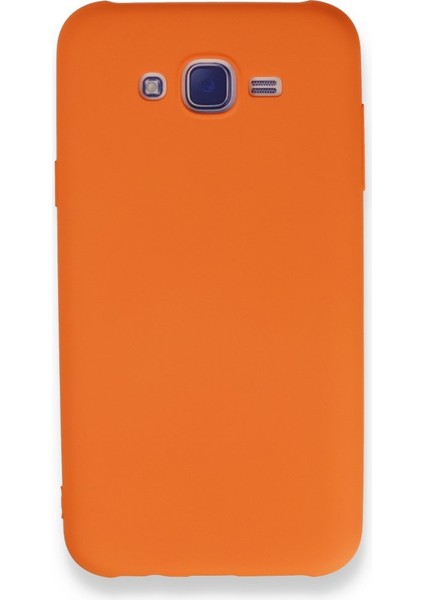 Samsung Galaxy J7 Kılıf Içi Kadife Kaplı Nano Silikon Kapak - Turuncu
