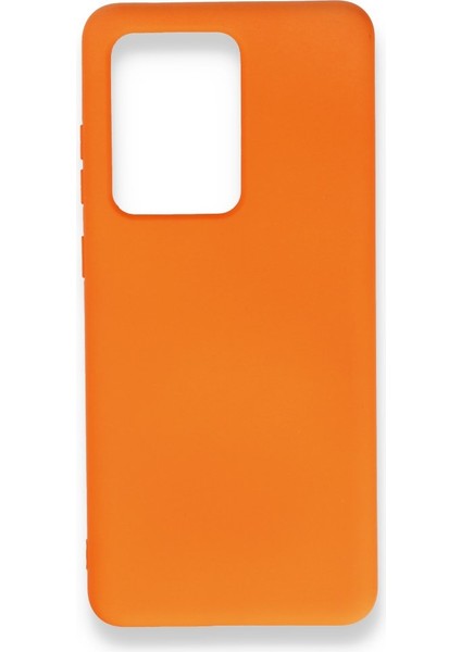 Samsung Galaxy S20 Ultra Kılıf Içi Kadife Kaplı Nano Silikon Kapak - Turuncu