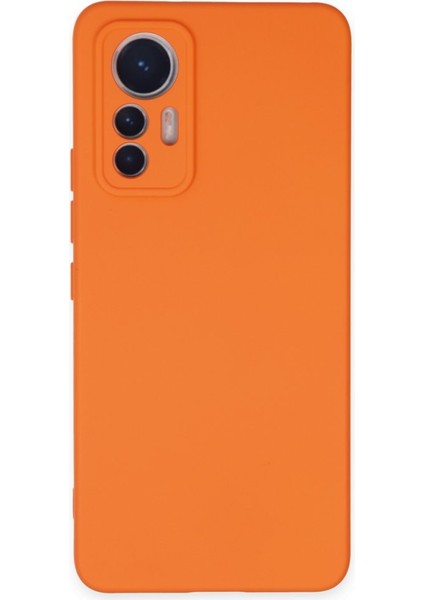 Xiaomi Mi 12 Lite Kılıf Içi Kadife Kaplı Nano Silikon Kapak - Turuncu