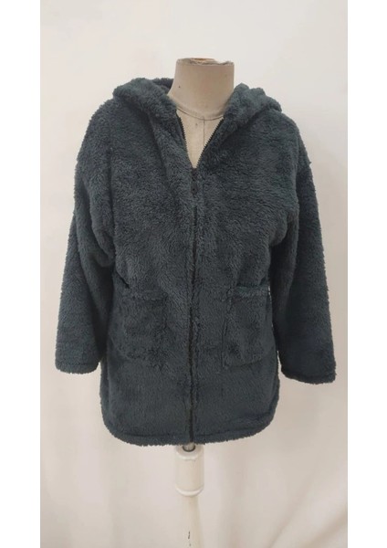 Kadın Uzun Kollu Kapşonlu Önden Fermuarlı Cepli Welsoft Ceket indirimleri