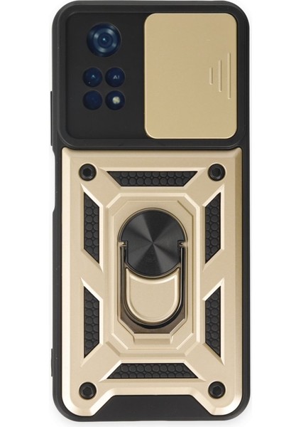 Poco M4 Pro 4g Kılıf Tam Koruma Sağlayan Kamera Sürgülü Sert Silikon Kapak Ryc/pars Yüzüklü