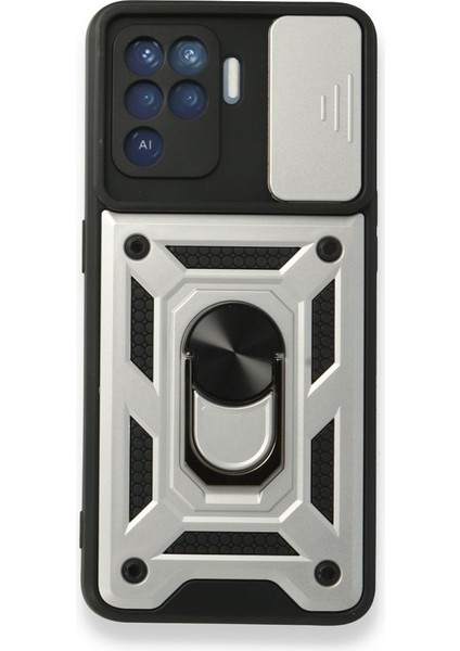 Oppo Reno 5 Lite Kılıf Kamera Koruma Sürgülü Şık Pars Tank Sert Silikon Kapak