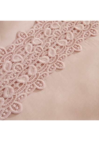 Nuvia Güpürlü Çift Kişilik Nevresim Takımı Pudra modelleri