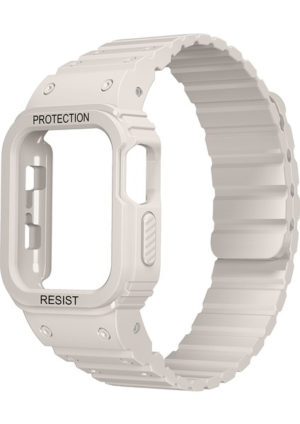 Apple Watch 10 46MM Airshield Edition Tasarımlı Kasa Koruyuculu Silikon Kordon