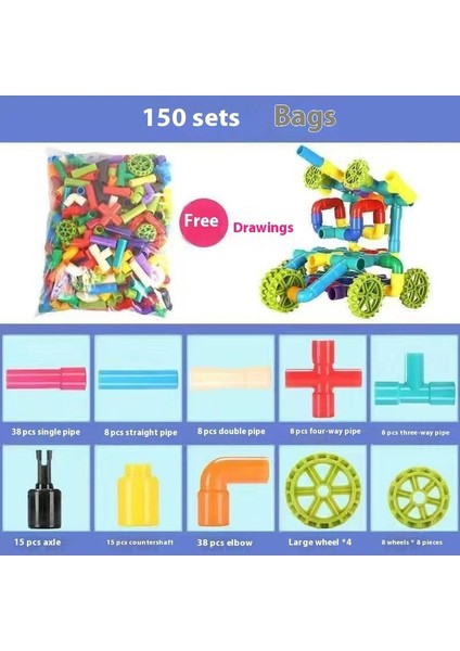 Çocuk Boru Hattı Yapı Taşı Oyuncakları Büyük Parçacıklı Puzzle Sınıf Anaokulu Açık Üreticiler Erken Eğitim Puzzle Ebeveyn-Çocuk Etkileşimi Gdjm (Yurt Dışından)