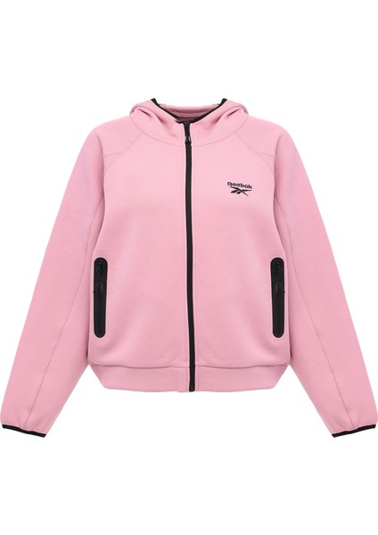 Hooded Vector Top Pembe Kadın Eşofman Üstü