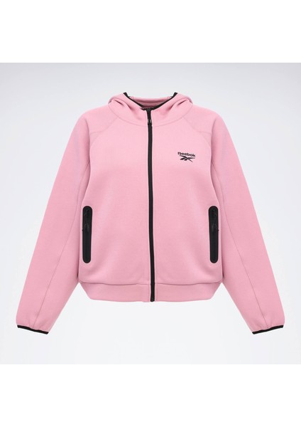 Hooded Vector Top Pembe Kadın Eşofman Üstü modelleri