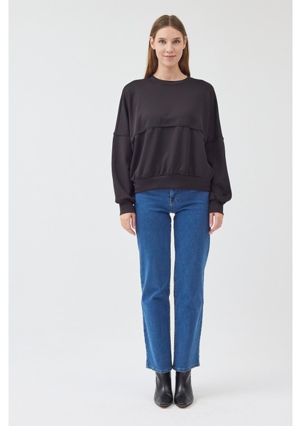 Kadın Oversize Bisiklet Yakalı Scuba Sweatshirt fiyatları