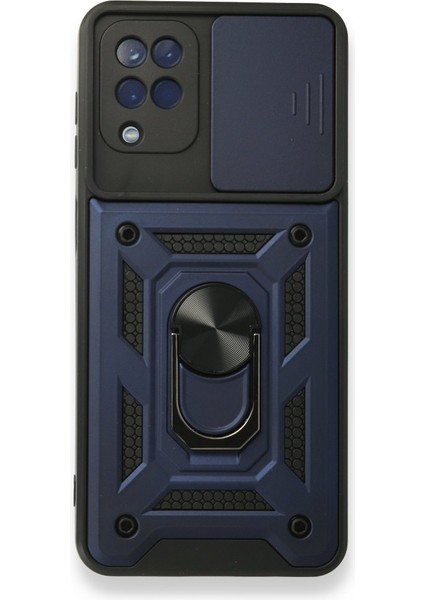 Samsung Galaxy M32 Kılıf Kamera Koruma Sürgülü Şık Pars Tank Sert Silikon Kapak