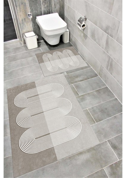 Su Emici Yumuşak Kaymaz Taban Sünger Dolgulu Yıkanabilir Dekoratif Banyo Paspası TAKIMI-1016