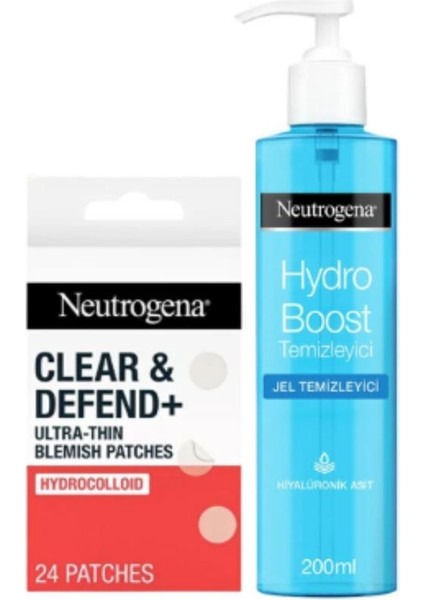 Clear & Defend Ultra Thin Blemish Patch Akne ve Sivilce Bandı 24'lü+Hydro Boost yüz yıkama jeli