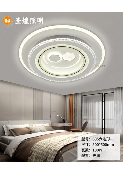 635-2 Plafonyer LED Avize 3 Renk Işık Modlu (Beyaz / Sarı / Gün Işığı)
