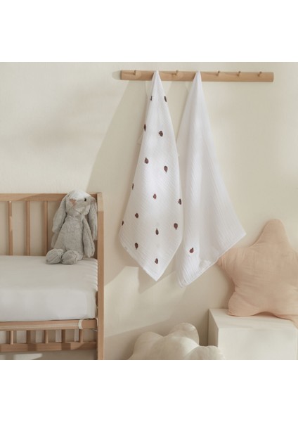 Ladybug 2'li Bebek Müslin Set 65X65 cm Kırmızı