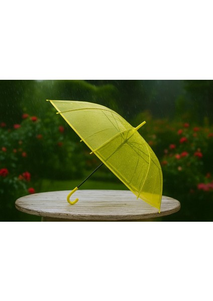 Renkli Şemsiye Çocuk Şemsiyesi Şeffaf Şemsiye Renkli Şemsiye 1 Adet Renk Seçiniz