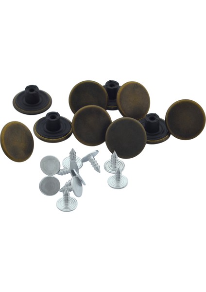 Büyük Boy 10 Adet Kot Pantolon Düğmesi, Jean Düğmesi Düz Antik Sarı (Bronz) 17MM
