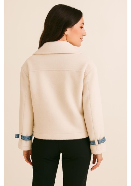 Ekru Denim Detaylı Kısa Mont M4793 Bej fiyatları