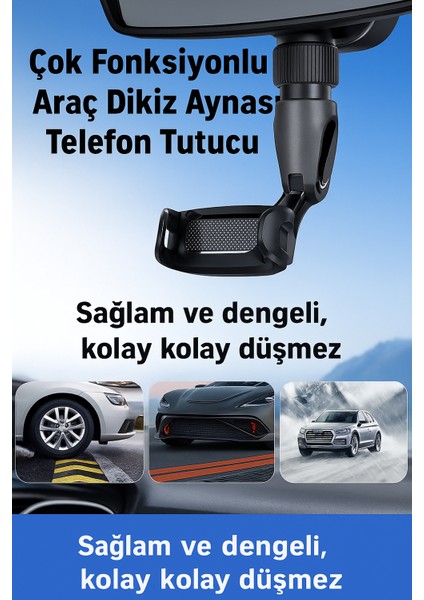 360° Dönebilir Dikiz Aynası Telefon Tutucu 180° Katlanabilir Kol Evrensel Araç Uyumluluğu Ayarlanabilir Sıkıştırma Sistemi fiyatları