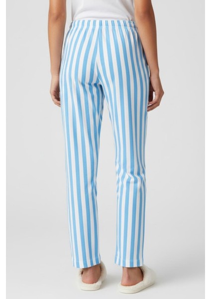 Kadın Çizgili Pijama Altı M4536K26 Mavi fırsatları