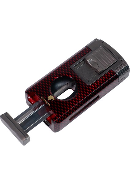 Çift Torch Pürmüz Kırmızı Karbon Desenli Puro Çakmağı fiyatları