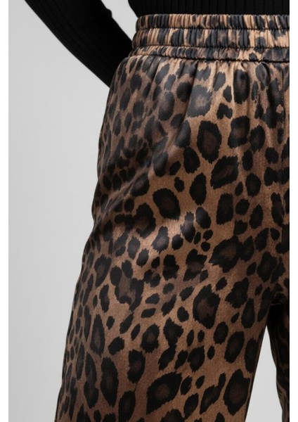 Kadın Leopar Desenli Saten Pantolon M1611 Leopar fiyatları
