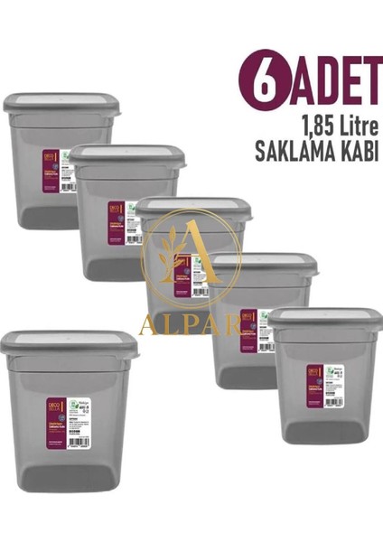 6'lı 1850 ml Saklama Kabı Tahıl Bakliyat Saklama Kabı Kuruyemiş Atıştırmalık Saklama Kabı