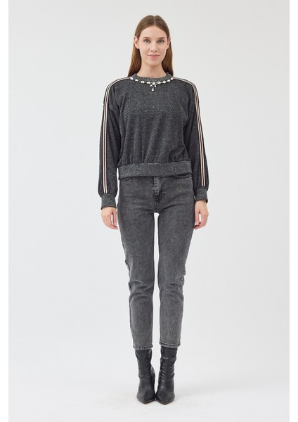 Kadın Oversize Bisiklet Yakalı Sweatshirt fiyatları