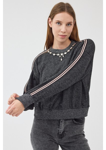 Kadın Oversize Bisiklet Yakalı Sweatshirt fırsatları
