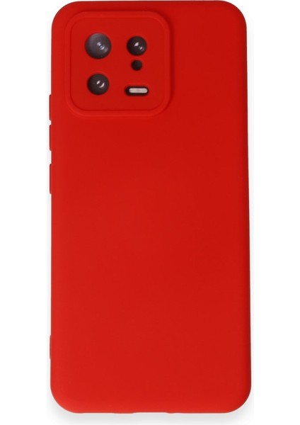 Xiaomi Mi 13 Kılıf Içi Kadife Kaplı Nano Silikon Kapak - Kırmızı