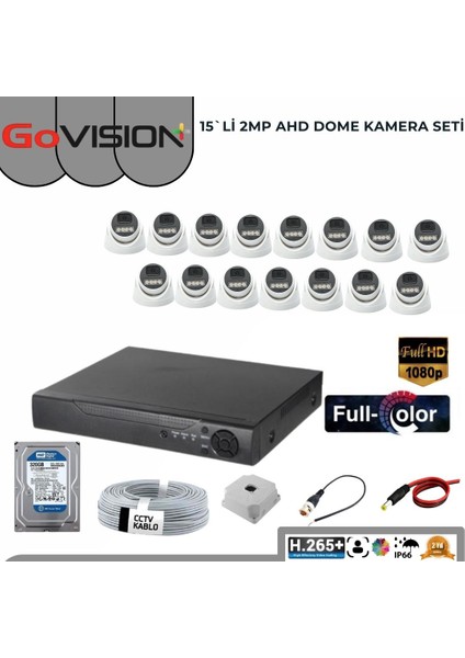 Go Vision Ahd 15'li Kamera Seti 2 Mp 3.6mm Full Color Serisi