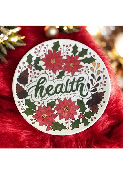 Çini, El Boyaması, Dekoratif Duvar Tabağı, Health - Sağlık Duvar Tabağı, Hediye, 25 cm fiyatları