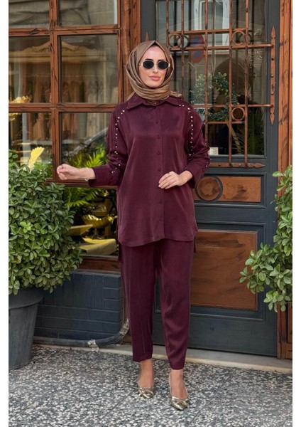 Pantolonlu Takım 2502-3013 Bordo