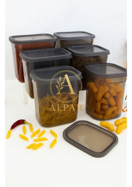 6'lı 1850 ml Saklama Kabı Tahıl Bakliyat Saklama Kabı Kuruyemiş Atıştırmalık Saklama Kabı modelleri