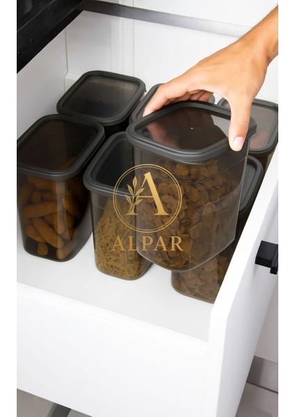 6'lı 1850 ml Saklama Kabı Tahıl Bakliyat Saklama Kabı Kuruyemiş Atıştırmalık Saklama Kabı