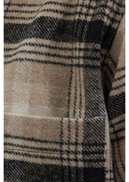 Erkek Regular Fit Klasik Kesim Büyük Kareli Tep Cepli Oduncu Gömlek