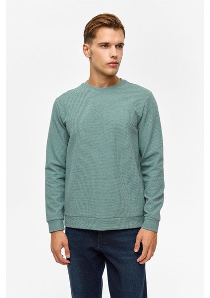 O Yaka Waffle Erkek Sweat SW2013700005 Haki modelleri