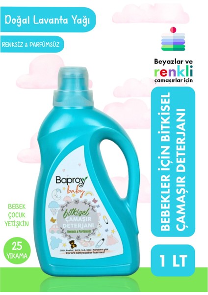Bebekler Için Bitkisel Çamaşır Deterjanı 1 Litre 25 Yıkama