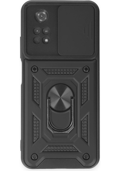 Poco M4 Pro 4g Kılıf Tam Koruma Sağlayan Kamera Sürgülü Sert Silikon Kapak Ryc/pars Yüzüklü