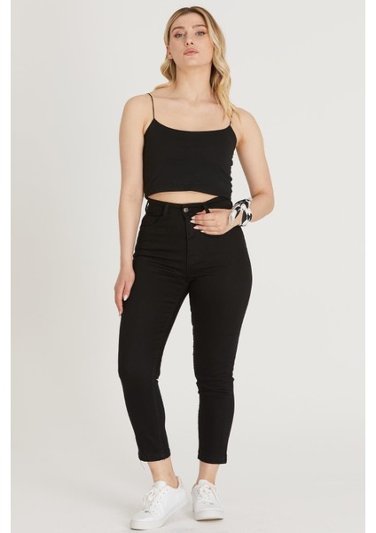 Yüksek Bel Skinny Pantolon M1213 Siyah