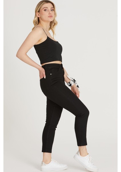 Yüksek Bel Skinny Pantolon M1213 Siyah modelleri