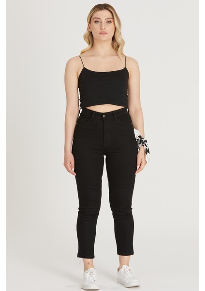 Yüksek Bel Skinny Pantolon M1213 Siyah fırsatları