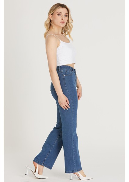 Yüksek Bel Palazzo Pantolon 1232 Açık Mavi modelleri